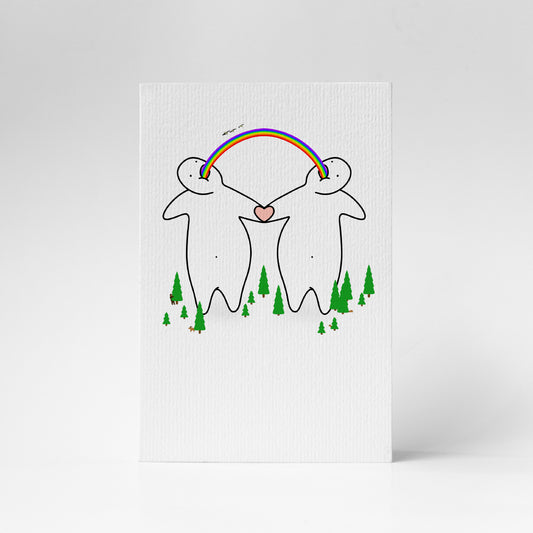 Two Pukies holding hands with Pride